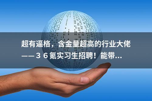 超有逼格，含金量超高的行业大佬——３６氪实习生招聘！能带你飞