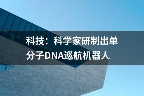 科技：科学家研制出单分子DNA巡航机器人