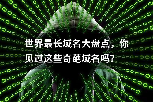 世界最长域名大盘点，你见过这些奇葩域名吗？