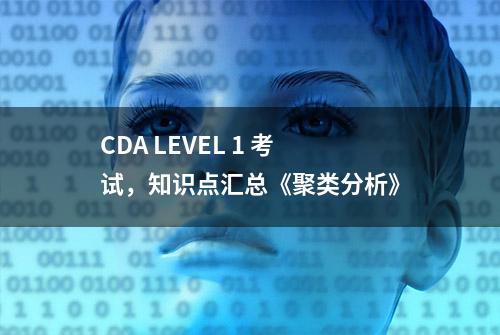 CDA LEVEL 1 考试，知识点汇总《聚类分析》