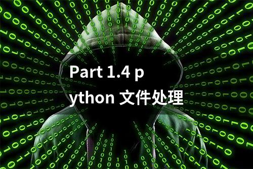 Part 1.4 python 文件处理