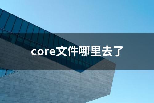 core文件哪里去了