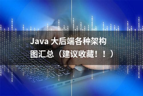 Java 大后端各种架构图汇总（建议收藏！！）