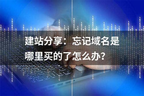 建站分享：忘记域名是哪里买的了怎么办？