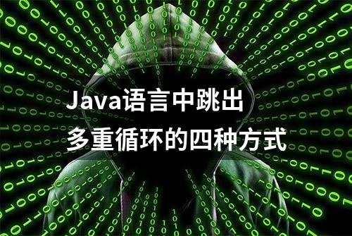 Java语言中跳出多重循环的四种方式