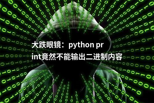 大跌眼镜：python print竟然不能输出二进制内容