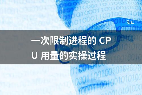 一次限制进程的 CPU 用量的实操过程