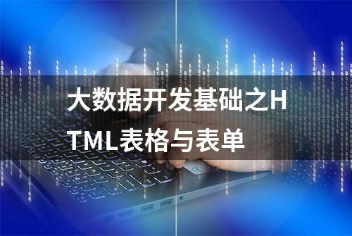 大数据开发基础之HTML表格与表单