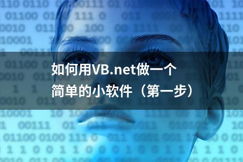 如何用VB.net做一个简单的小软件（第一步）