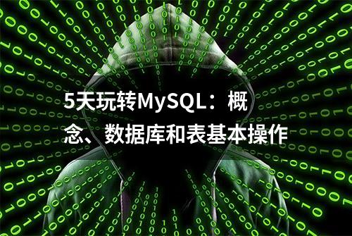 5天玩转MySQL：概念、数据库和表基本操作