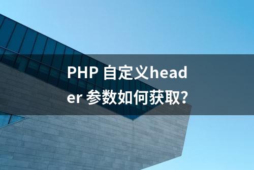 PHP 自定义header 参数如何获取？