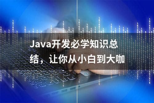 Java开发必学知识总结，让你从小白到大咖