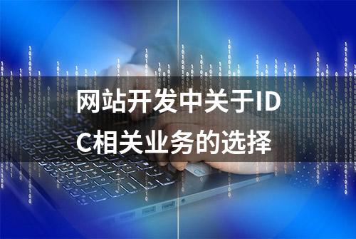 网站开发中关于IDC相关业务的选择