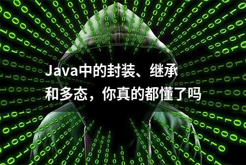 Java中的封装、继承和多态，你真的都懂了吗