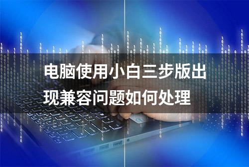 电脑使用小白三步版出现兼容问题如何处理