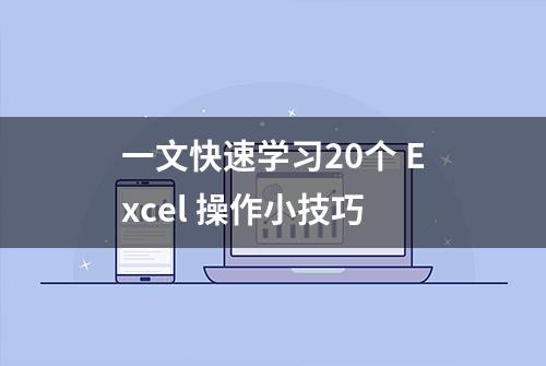 一文快速学习20个 Excel 操作小技巧