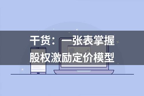 干货：一张表掌握股权激励定价模型