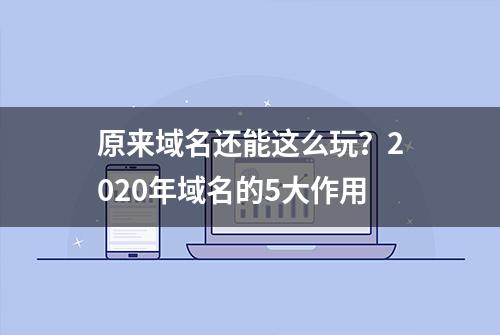 原来域名还能这么玩？2020年域名的5大作用