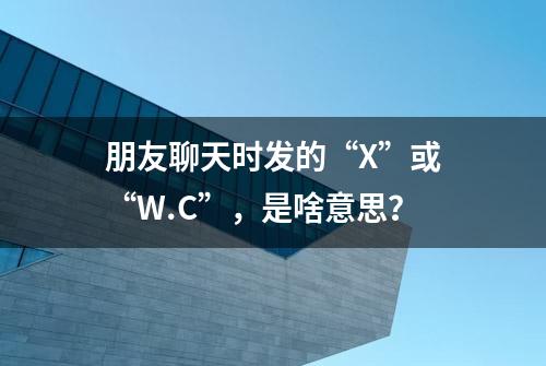 朋友聊天时发的“X”或“W.C”，是啥意思？