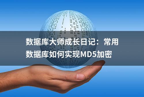 数据库大师成长日记：常用数据库如何实现MD5加密