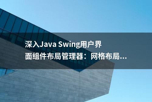 深入Java Swing用户界面组件布局管理器：网格布局+面板+边界布局