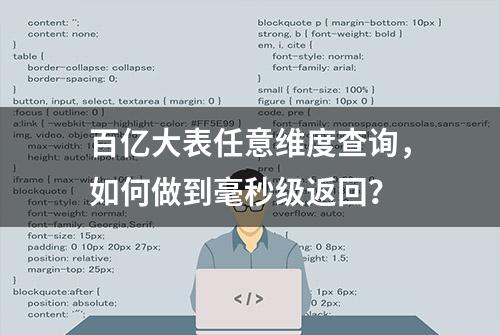 百亿大表任意维度查询，如何做到毫秒级返回？