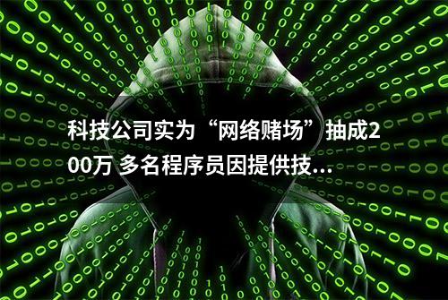 科技公司实为“网络赌场”抽成200万 多名程序员因提供技术服务被判刑