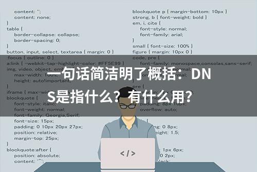 一句话简洁明了概括：DNS是指什么？有什么用？