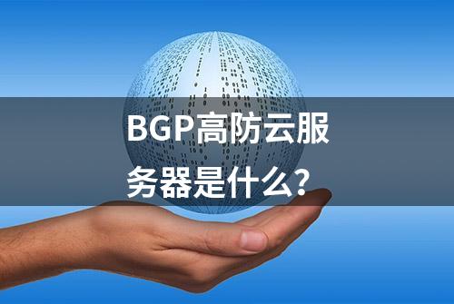 BGP高防云服务器是什么？