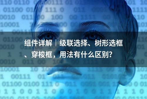 组件详解｜级联选择、树形选框、穿梭框，用法有什么区别？