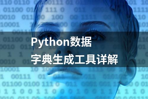 Python数据字典生成工具详解