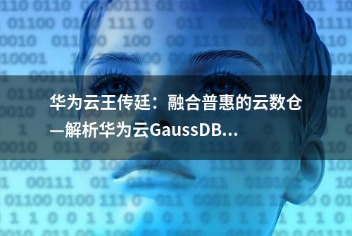 华为云王传廷：融合普惠的云数仓—解析华为云GaussDB（DWS）3.0