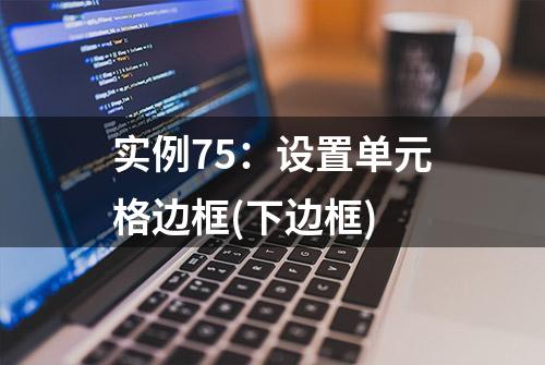 实例75：设置单元格边框(下边框)