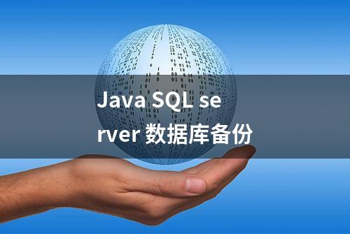 Java SQL server 数据库备份