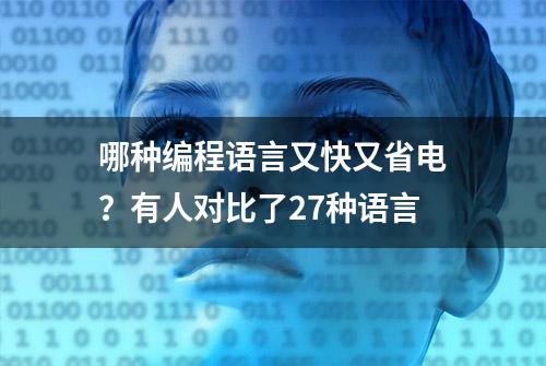 哪种编程语言又快又省电？有人对比了27种语言