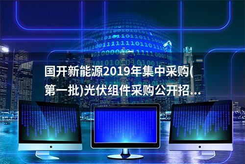 国开新能源2019年集中采购(第一批)光伏组件采购公开招标公告