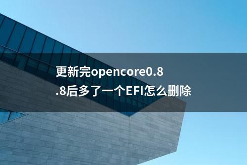 更新完opencore0.8.8后多了一个EFI怎么删除