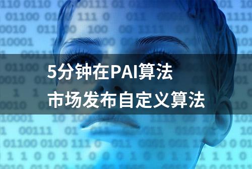 5分钟在PAI算法市场发布自定义算法