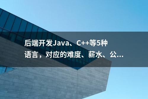 后端开发Java、C++等5种语言，对应的难度、薪水、公司介绍