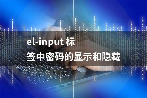 el-input 标签中密码的显示和隐藏