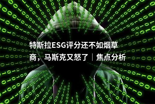 特斯拉ESG评分还不如烟草商，马斯克又怒了｜焦点分析