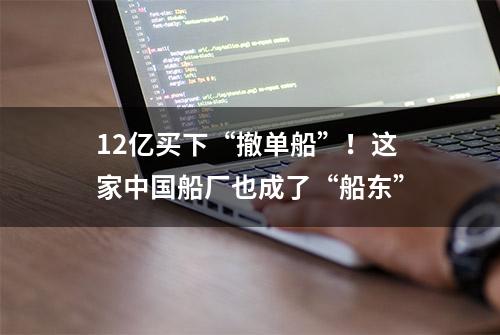 12亿买下“撤单船”！这家中国船厂也成了“船东”