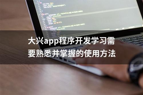 大兴app程序开发学习需要熟悉并掌握的使用方法