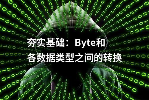 夯实基础：Byte和各数据类型之间的转换