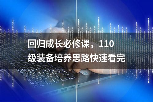 回归成长必修课，110级装备培养思路快速看完