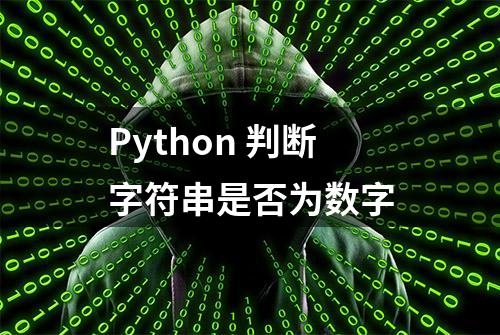 Python 判断字符串是否为数字