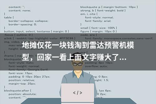 地摊仅花一块钱淘到雷达预警机模型，回家一看上面文字赚大了？