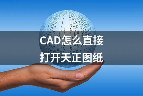 CAD怎么直接打开天正图纸