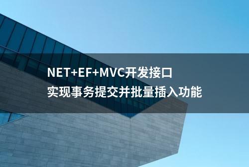 NET+EF+MVC开发接口实现事务提交并批量插入功能