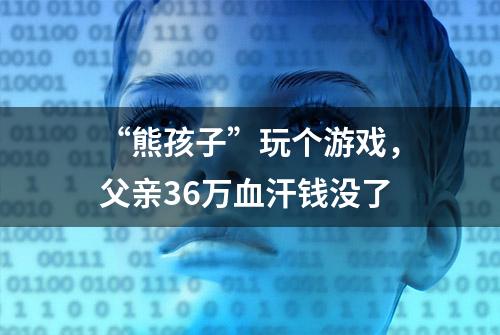 “熊孩子”玩个游戏，父亲36万血汗钱没了